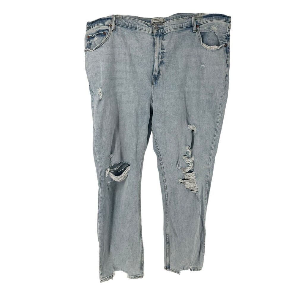 Abercrombie Curve Love Ankle Straight Ultra High Rise Size 37 24L Light Wash